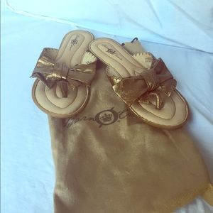 Born gold bow thongs